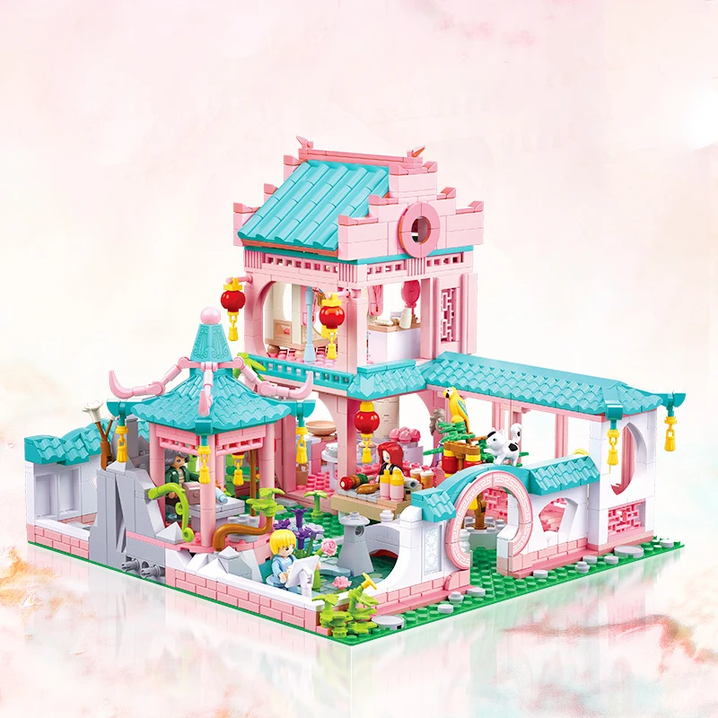 

Creativity Sluban DIY Action Figure Building Block Chinese Ancient Style Castle City Decorative Bricks Play House Card Adult Toy