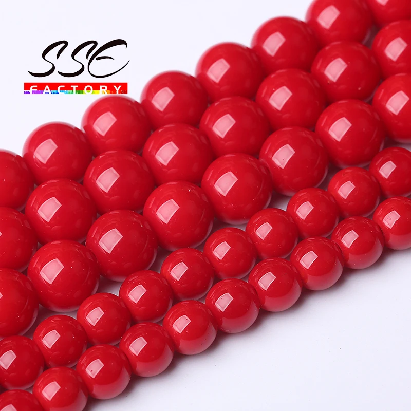 

Red Jades Stone Beads Stone Round Loose Spacer Beads For Jewelry Making Diy Bracelet Necklace Wholesale 4 6 8 10 12mm 15" Strand