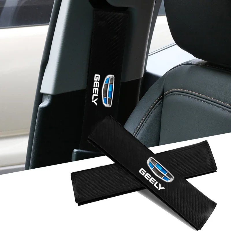 

Car Seatbelt Shoulder Pad Cover Carbon Fiber Seat Belt Protector Cushion For Geely Geometry C Coolray Tugella Gx3 Panda