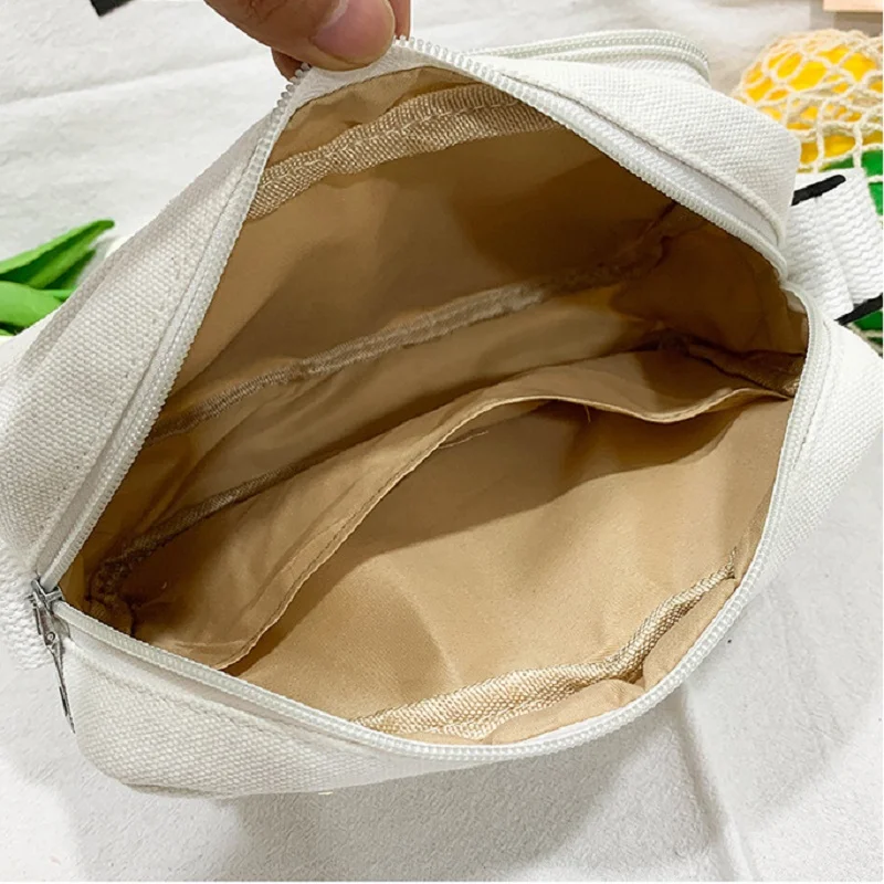 Women's Canvas One Shoulder Crossbody Fashion Shopping School Student Trend Mobile Wallet and Bag Girl Casual Kawaii Cute Bag