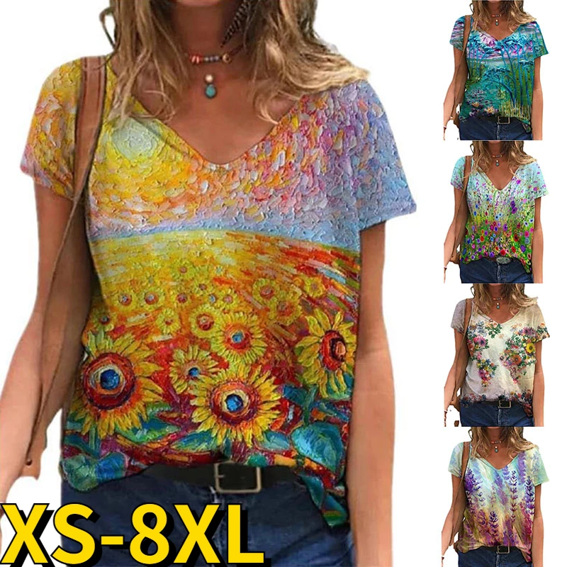 

Женская повседневная одежда, модная пикантная летняя свободная облегающая футболка с V-образным вырезом и коротким рукавом, уличный минима...