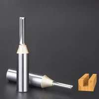 1pcs double edge straight flute woodworking milling cutter 12 shank tct straight router bits cnc engraving endmill