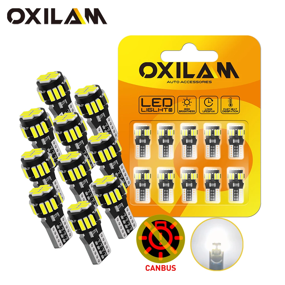 10 шт. автомобильный внутренний светильник T10 168 2825 194 светодиодная лампа CANBUS White W5W