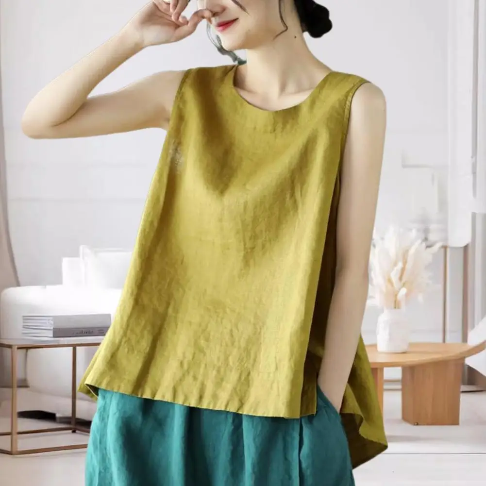 Женский жилет свободного кроя стильные женские топы без рукавов с круглым