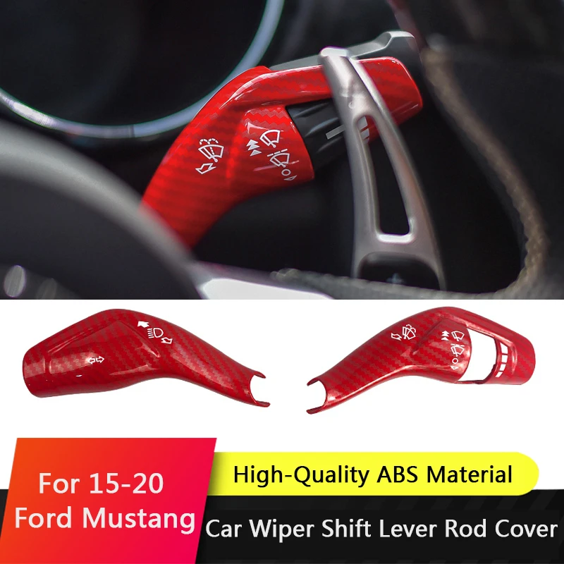 

QHCP Car Wiper Shift Lever Rod Cover Decorative Sticker Trims Frame Fit For Ford Mustang 15-20 Mondeo Taurus Edge Kuga Accessory