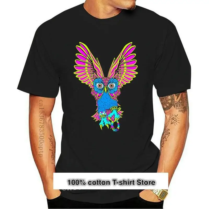 

SFYNX-camiseta «plur Owl» для женщин, ropa que brilla en la oscuridad EDM, ropa negra