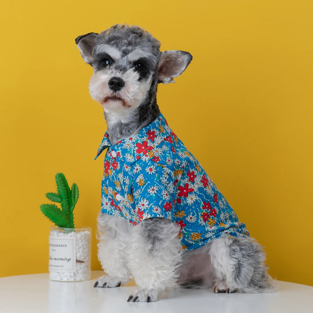 

Summer Dog Shirt Cat Puppy Small Dog Costume Apparel Cute Floral Pet Clothes Poodle Samoyed Corgi Yorkie Pomeranian Clothing