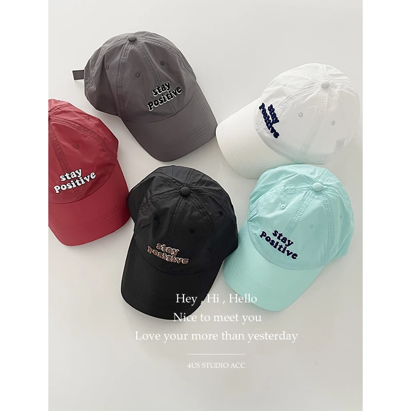 

Thin Quick-Dry Baseball Cap Women's Face-Looking Little Korean Style Embroidered Letters Couple Sun-Proof Baseball Cap Men