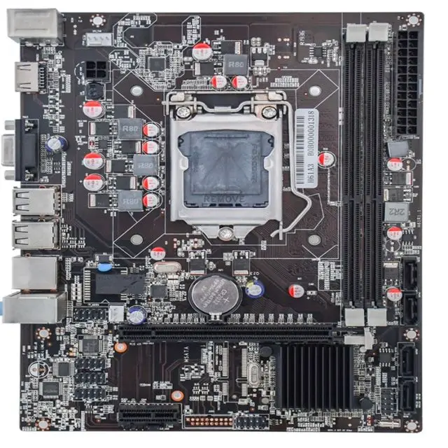 

Материнская плата OEM H61 для настольного компьютера с поддержкой памяти DDR3, Разъем LGA1155