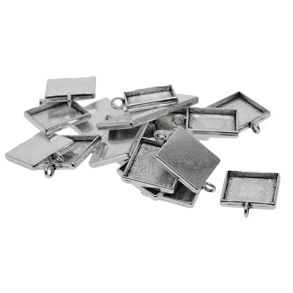 Упаковка из 20 подвесок подносов для квадратный ободок подвесной кабошон мм