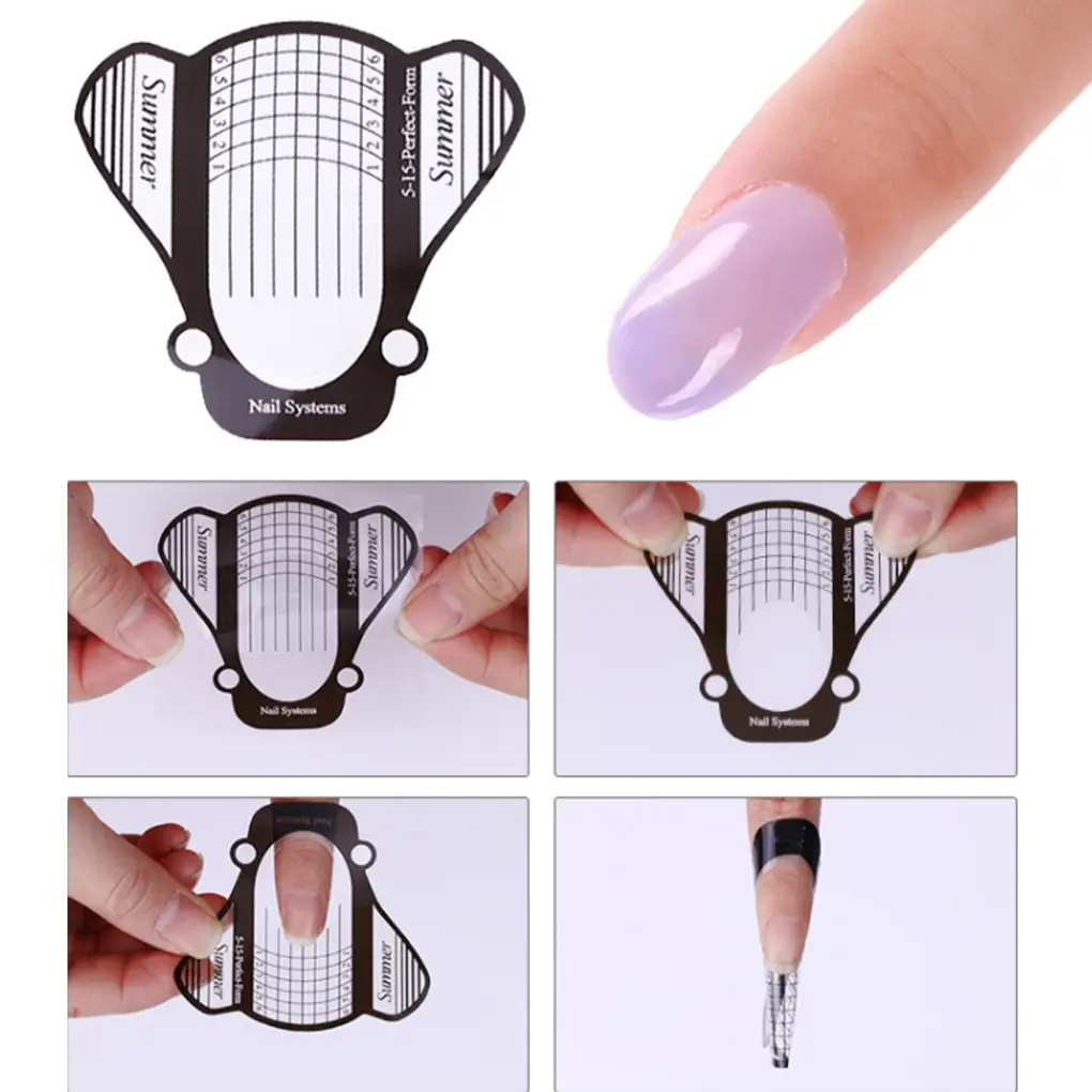 

20/50/100pcs Nail Extension Form PVA Nail Art French Acrylic UV Gel Tips Extension Builder Form Styling Stencil Manicure Tools
