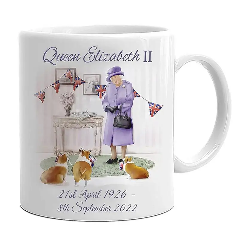 

British Queen Memorial Mug 1952-2022 Platinum Jubilee Queen Elizabeth II Memorial Coffee Mug Merchandise Memorabilia Keepsake