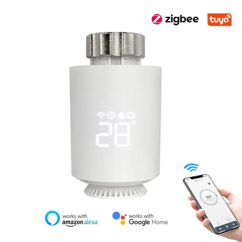 

New Tuya Smart ZigBee Radiator Actuator TRV Programmable Thermostatic Radiator Valve Temperature Controller Support Alexa