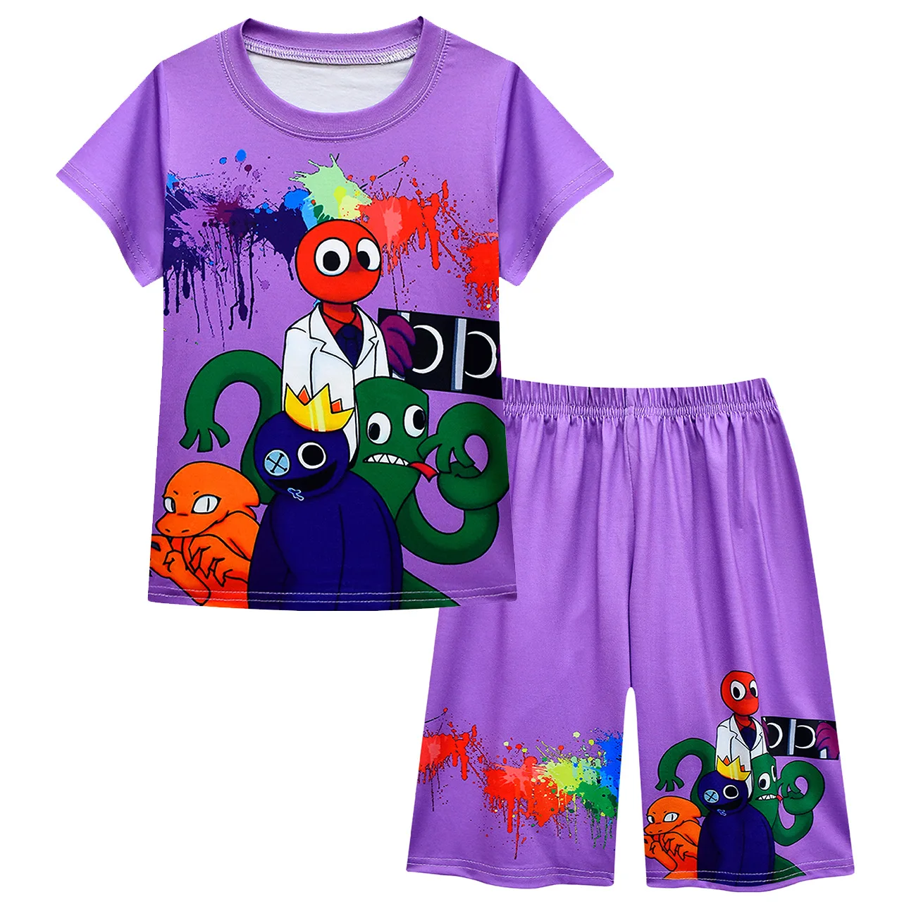 

Rainbow Friends 2023 Children Clothing Summer Boys Girls Kids Clothing Sets Cartoon Suit Sleepwear Pajamas Set