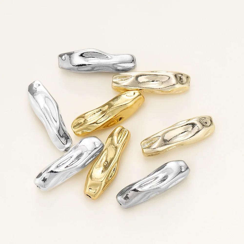 4 ピース/パック 17.5 ミリメートル 14/18 18K ゴールドカラーメッキ真鍮ねじロングビーズ DIY ブレスレットジュエリーメイキング材料アクセサリー