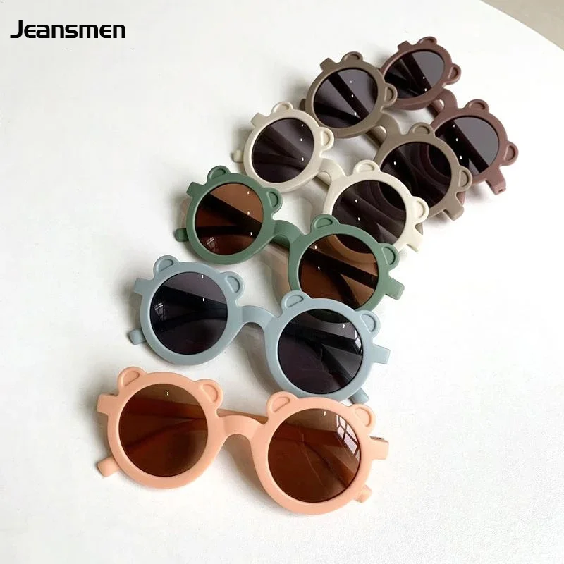 

Children Cute Vintage Cartoon Bear UV400 Sunglasses Outdoor Girls Boys Round Sweet Beat Eyeglasses UV Protection Kids Sunglasses
