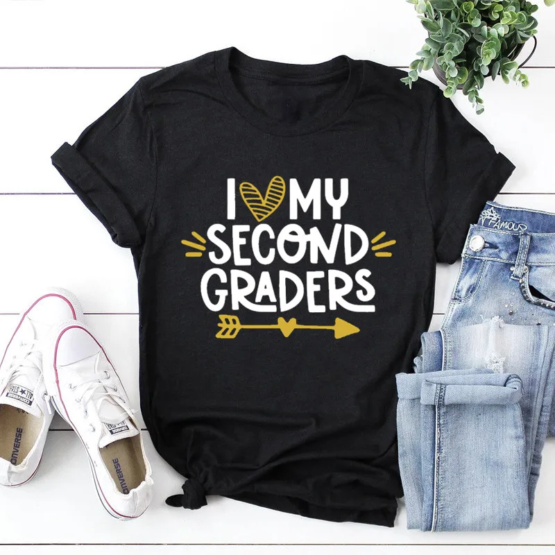 

I love My 2nd Graders Shirt Grade Squad Gift Second Grade Teacher Shirts Y2K Aesthetic Graphic T Shirt Kawaii Women's Clothing