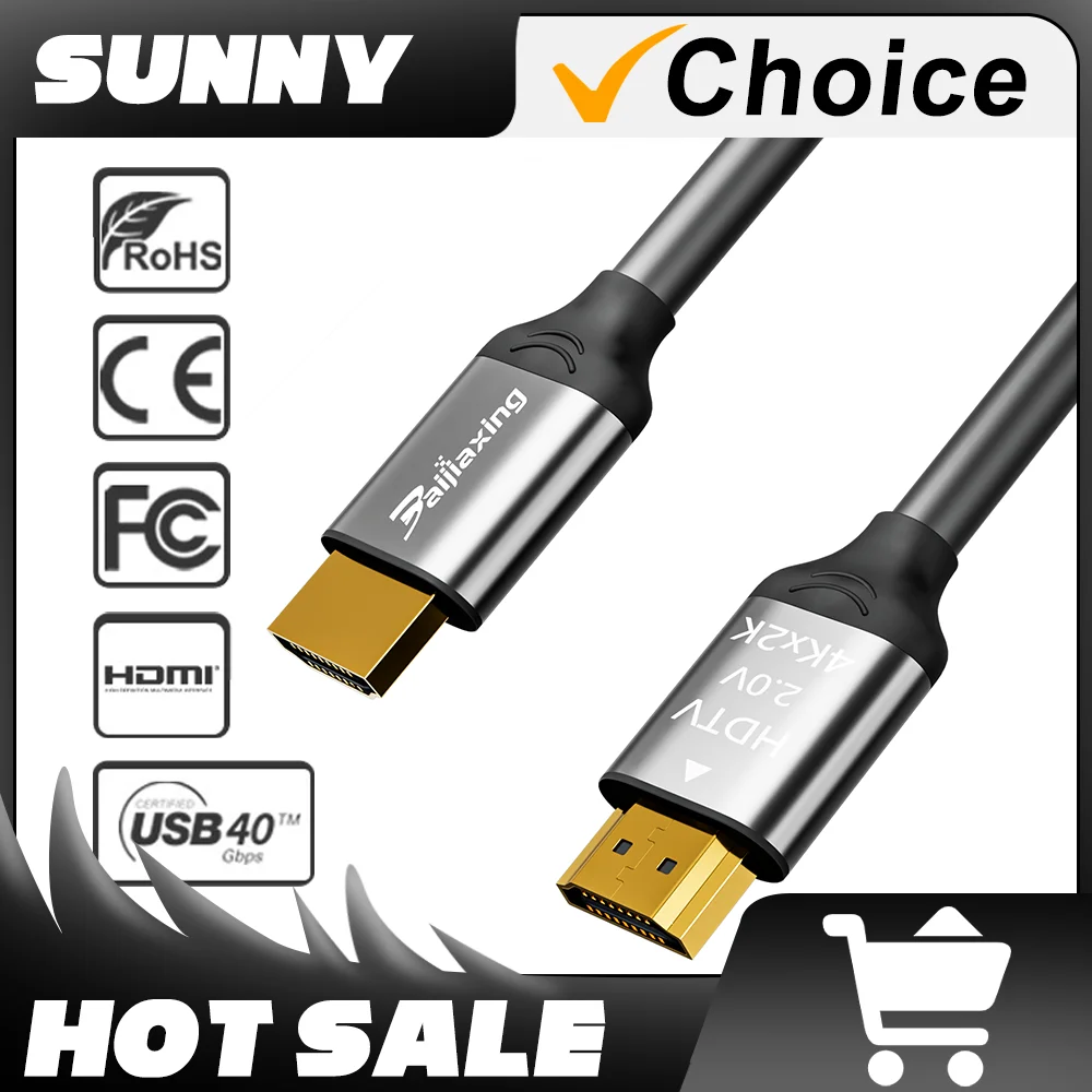 Высокоскоростной кабель HDMI 4K 18 Гбит/с плетеный 2.0 HDR 3D совместимый с MacBook Pro 2021 UHD