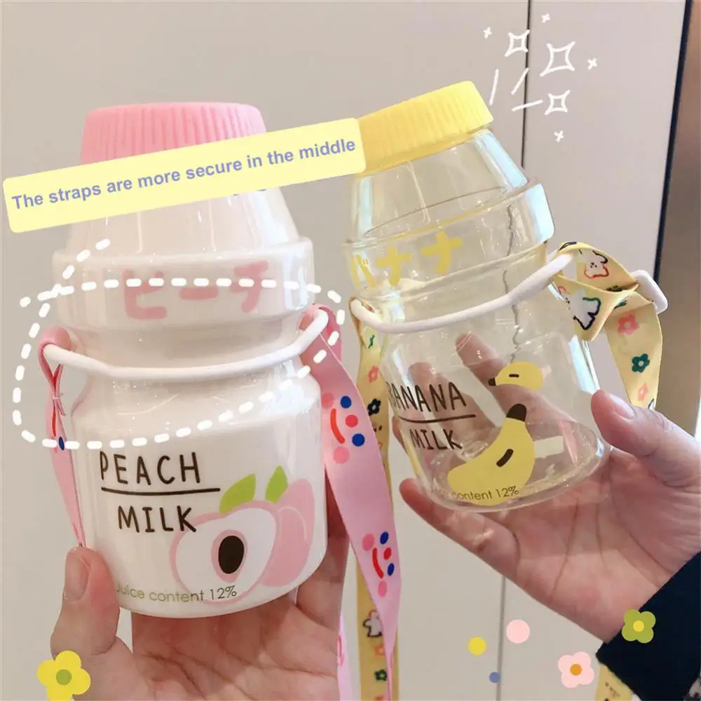 

Мультяшная пластиковая бутылка для воды, кавайная дорожная портативная бутылка для питьевой воды в японском стиле, с защитой от падения