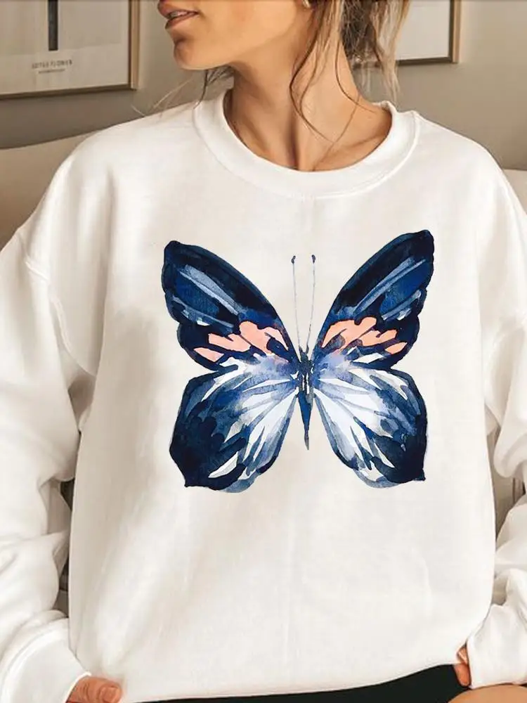 

Fashion Spring Autumn Casual Clothing Graphic Sweatshirts Cartoon Butterfly 90s Lady Woman Hoodies Female Print Women Pullovers