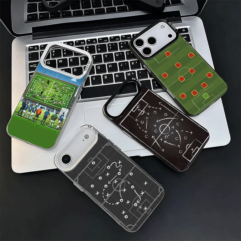 Фото Противоударный чехол для телефона с дизайном футбольной тактики для iPhone 17 Air, 16, 16E, 15 Pro Max, 14 Plus, 13 Mini, 12. Защитная задняя крышка от падений. №3