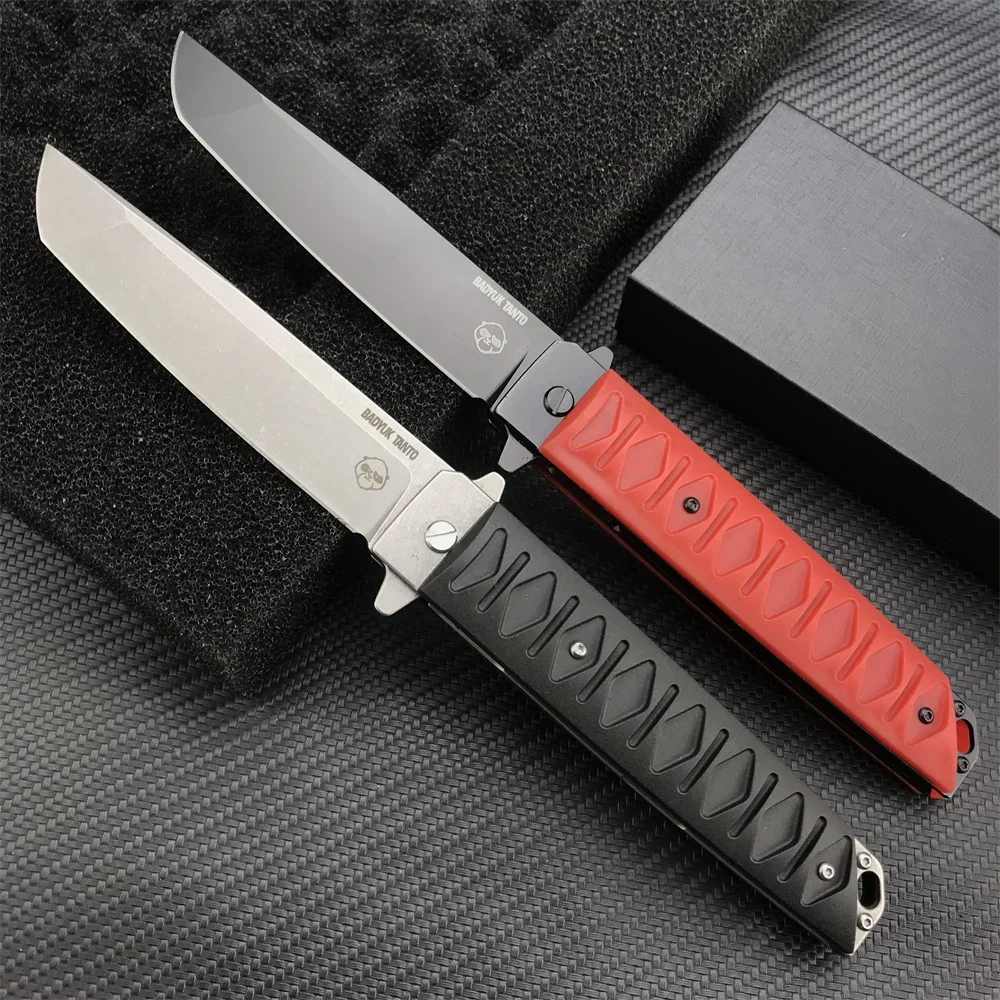 

Russian Badyuk Tanto Azure Limited Brutalica Tactical Katana Pocket Folding Knife 420 Steel Knives Outdoor Camping Hunting Tool