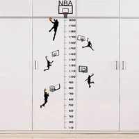 big playing basketball wall stickers baby kids room height stickers chart ruler boy bedroom decoration accessories 2pcs