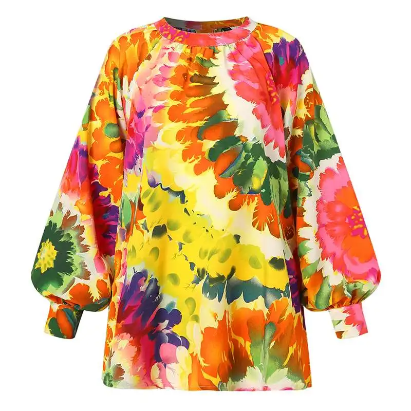 Женская Повседневная Блузка с цветочным принтом Весенняя рубашка ZANZEA богемная