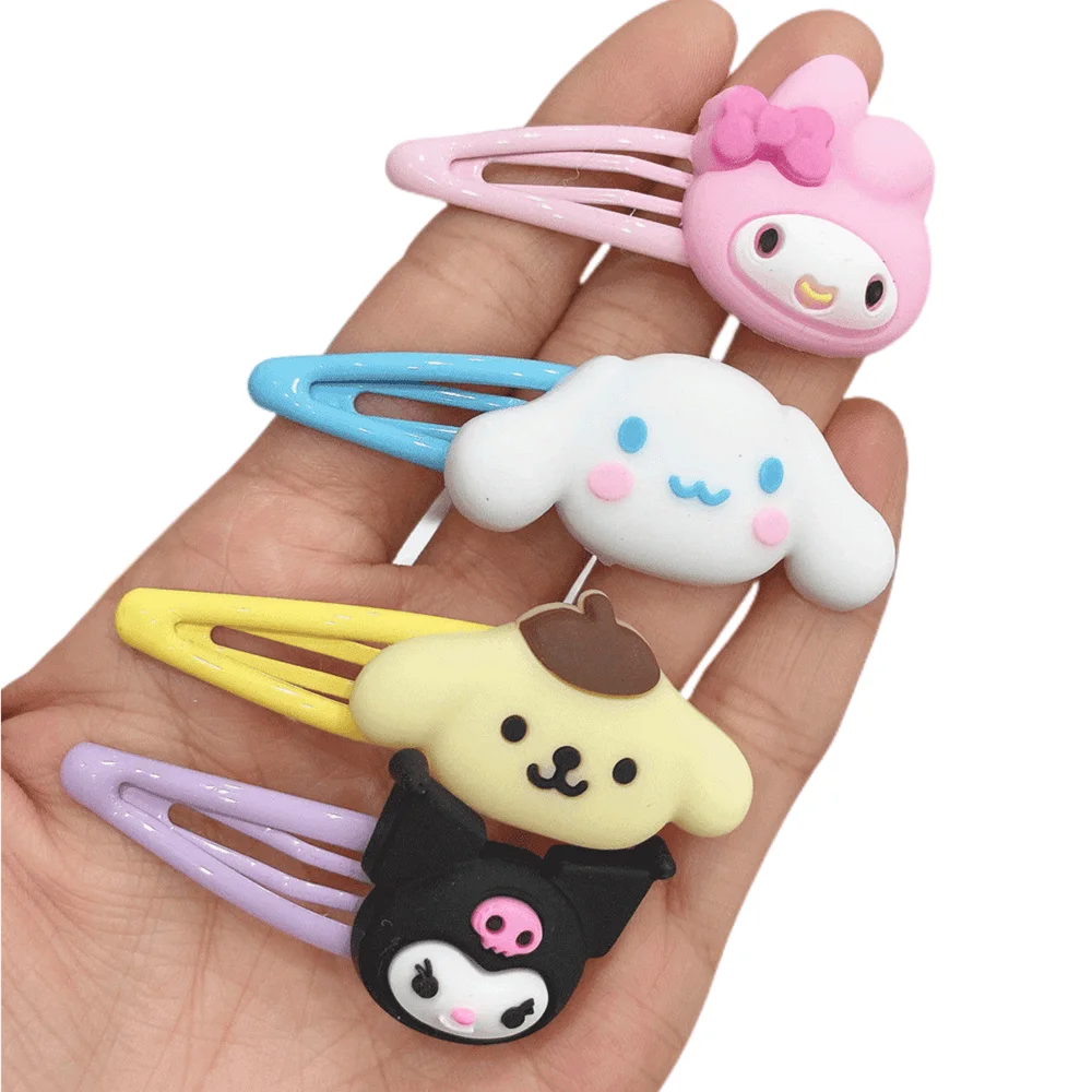 

NEW Sanrio Anime Cartoon Cute Cinnamoroll Kuromi Pom Purin Melody Duckbill Clip Headband Barrettes BB Clip Hairpin Holiday Gifts