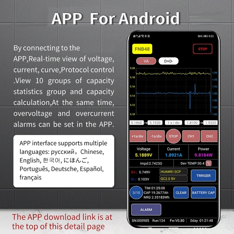 

USB Power Meter Tester QC4 PD3.0 2.0 PPS Type-C Fast Charging with