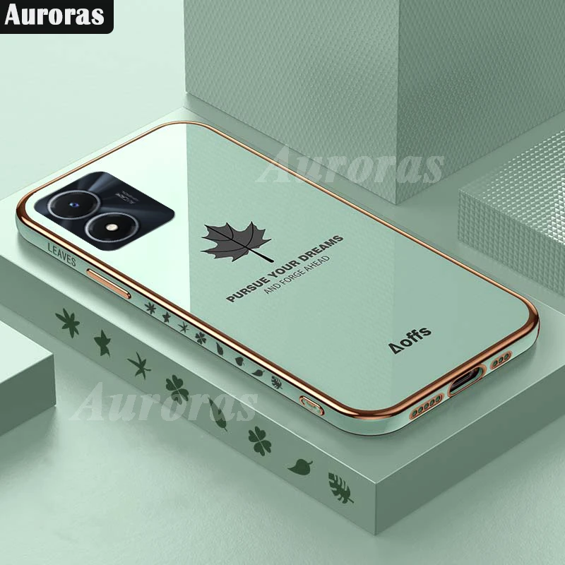 Auroras для VIVO Y77 Y02S 4G 5G чехол Роскошный кленовый лист противоударный мягкий силиконовый чехол для VIVO T1 4G 5G чехол