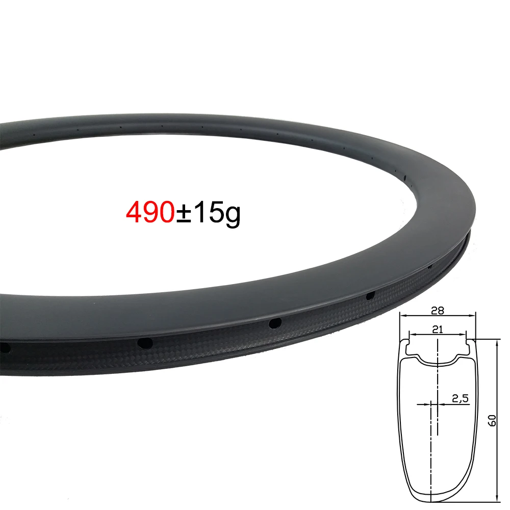 LIENGU Топ 490g ассиметричная Дорога 700c 60 мм дисковый тормоз углеродный обод