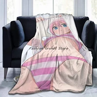 yuru camp anime throw blanket ultra soft micro fleece blanketlight weight warm bed blanket for anime fans waifu teen girl women