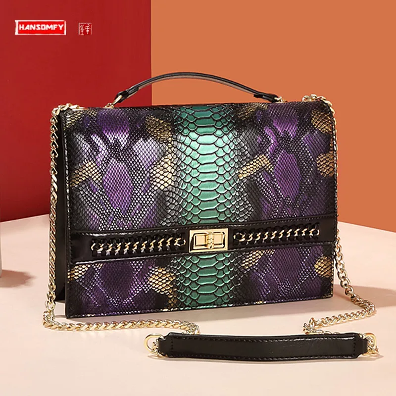 

Genuine Leather Women Handbags Fashion Female Chain Small Square Crossbody Bag Ladies Shoulder Messenger Underarm Bags 2022 New