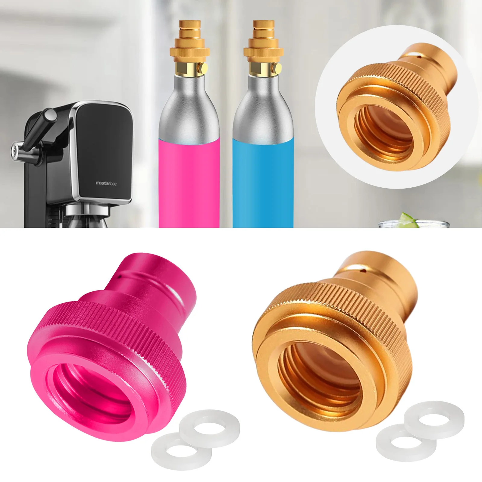 

Адаптер для быстрого подключения карбонатора для воды SodaStream Duo Art Terra CO2, адаптер для преобразования резервуара для CO2, цилиндр стандартной резьбы