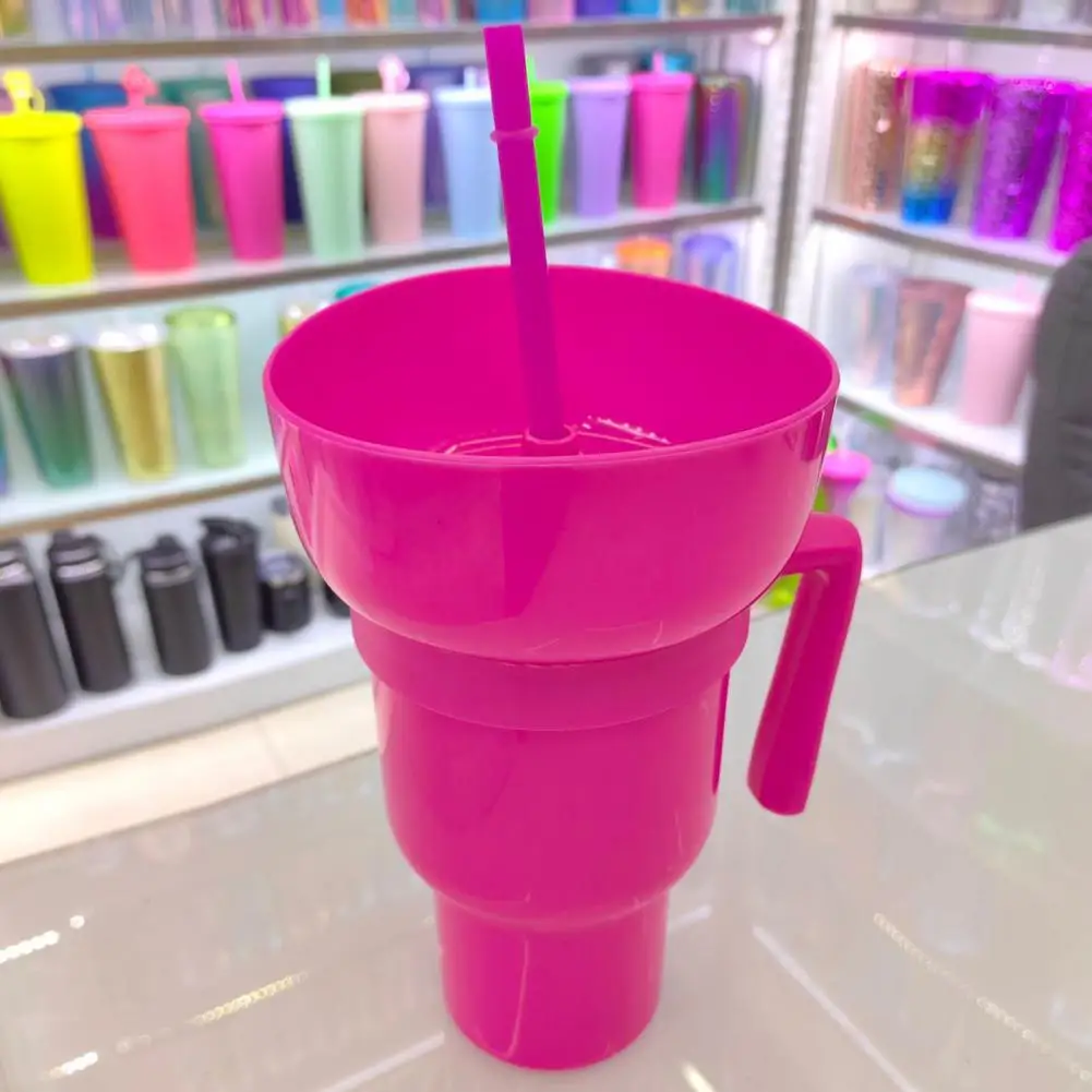 Чашка для напитков в виде попкорна с соломинкой чашка закусок Tumbler чашей