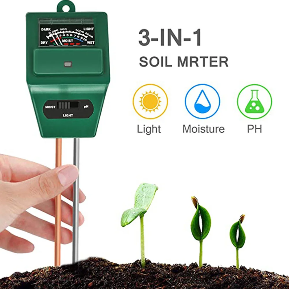 

3-in-1 Soil pH and Moisture Light Intensity Meter Plant Tester for Plants Growth