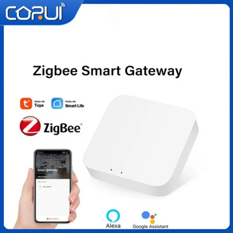 

CORUI Multi-mode Smart Gateway ZigBee 3.0 Wifi Bluetooth Compatible Gateway Tuya Casa Inteligente Work With Alexa Google Home