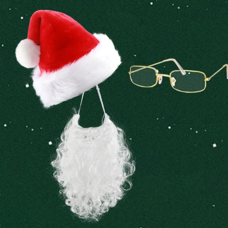 Аксессуары для костюма Санта-Клауса шляпа борода очки волосы мужчин