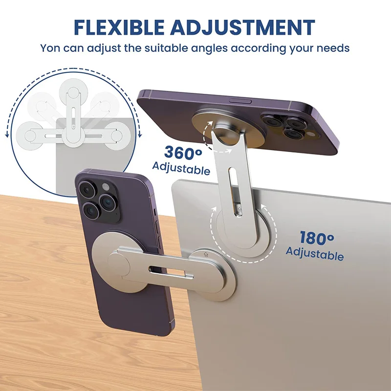 

Автомобильная Складная подставка для телефона, боковое Крепление для экрана ноутбука, магнитный держатель из алюминиевого сплава, магнитный держатель для ноутбука, телефона, автомобиля