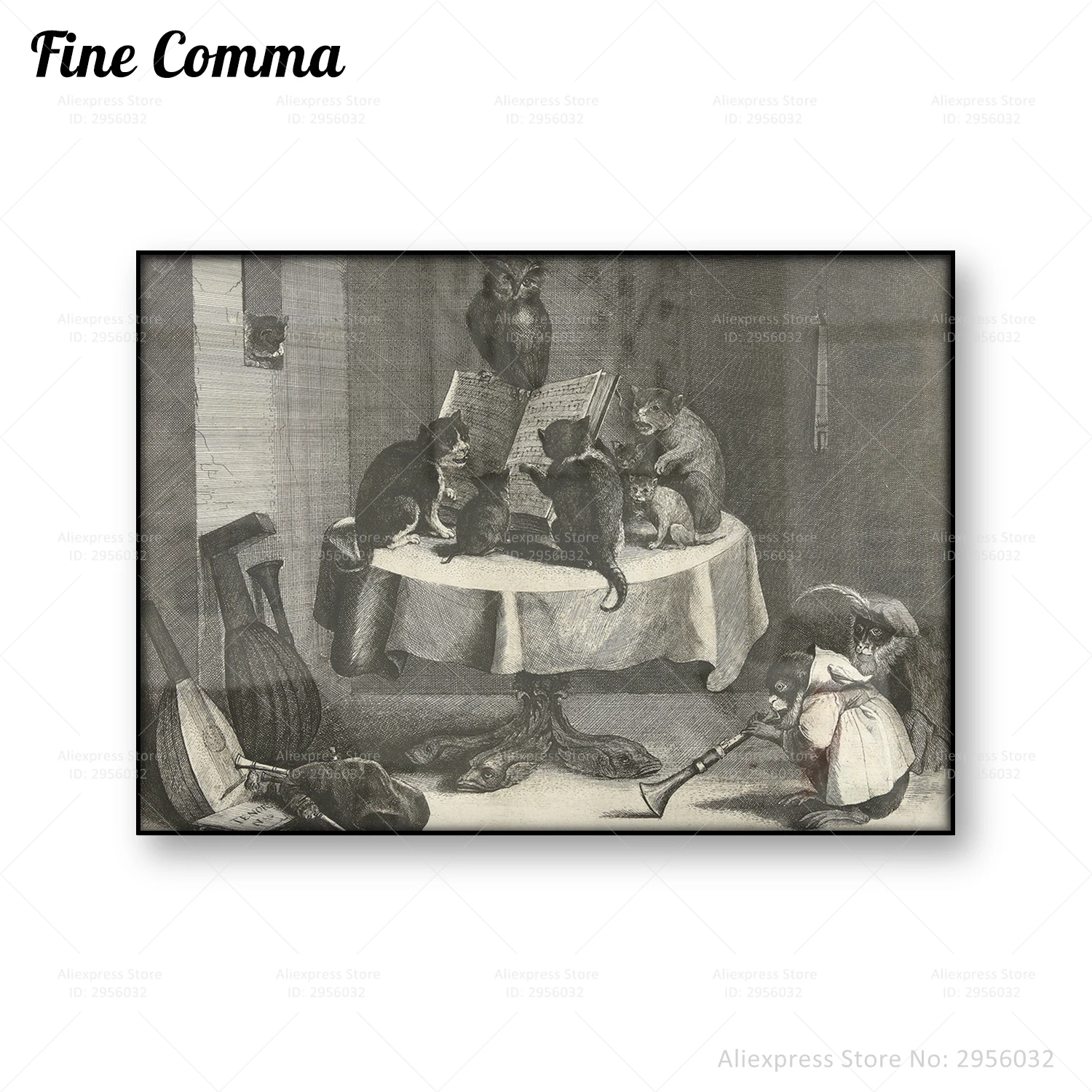 Винтажный постер с изображением кошки песни совы обезьяны животных |