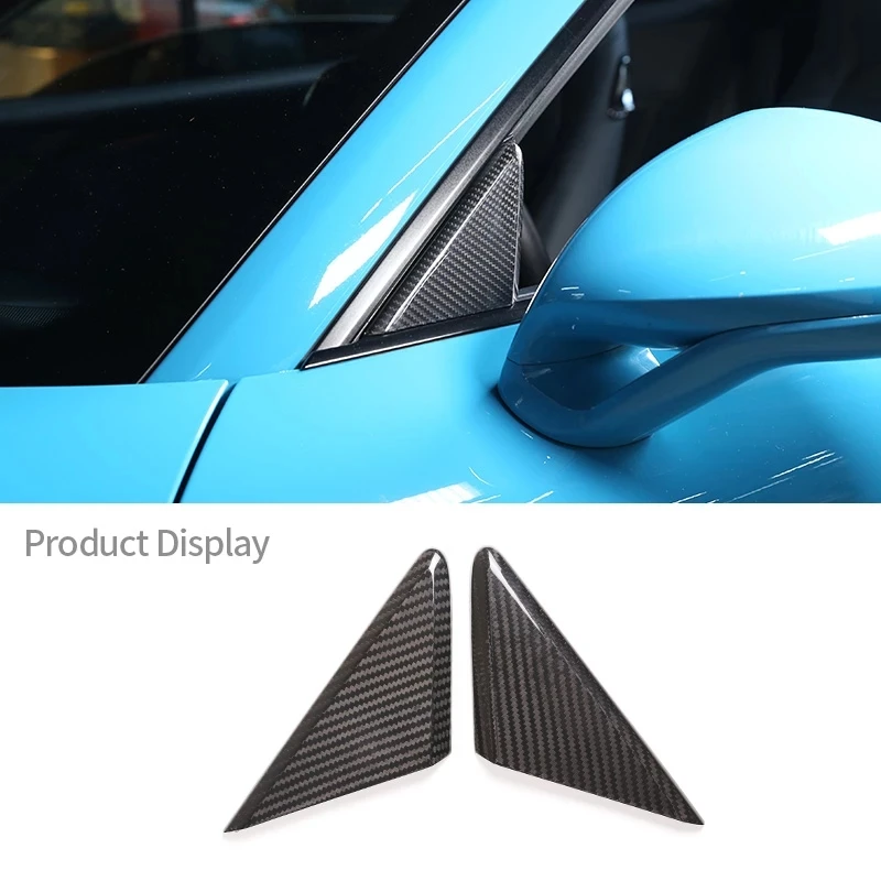 

For Porsche 911 718 2012-2020 Real Carbon Fiber Car A-pillar Triangle Decoration Frame Accessories Exterior Modification Cover