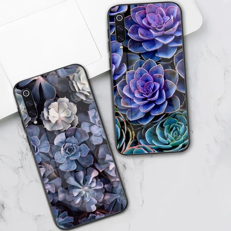 

Beautiful Flower Phone Case For Xiaomi 12 11T 10 9 Redmi Note 11 10 10S Pro Redmi 9 9A 8 Black PC Glass Phone Cover