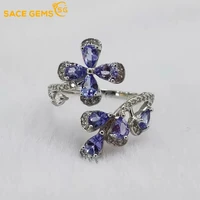 sace gems resizable ring for women 100 925 sterling silver sparkling luxury tanzanite bridal wedding party fine jewelry gift