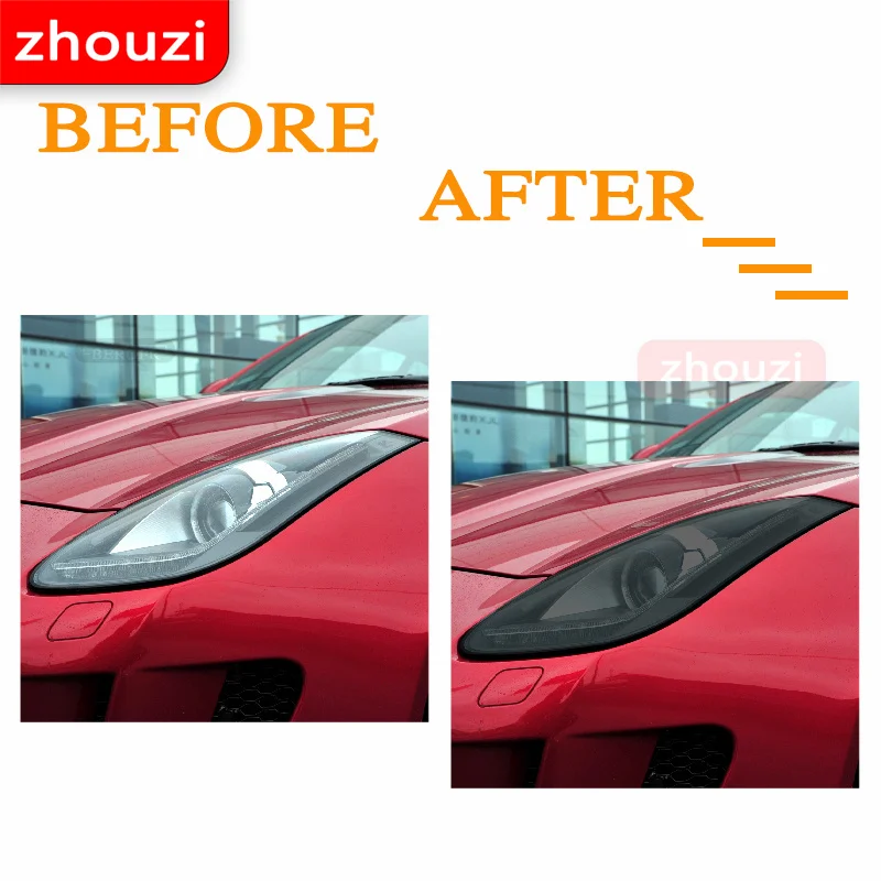 

2 Pcs For Jaguar XE XF XJ F Type I Pace E Pace F Pace Car Headlight Tint Smoked Black Protective Film TPU Sticker Accessories