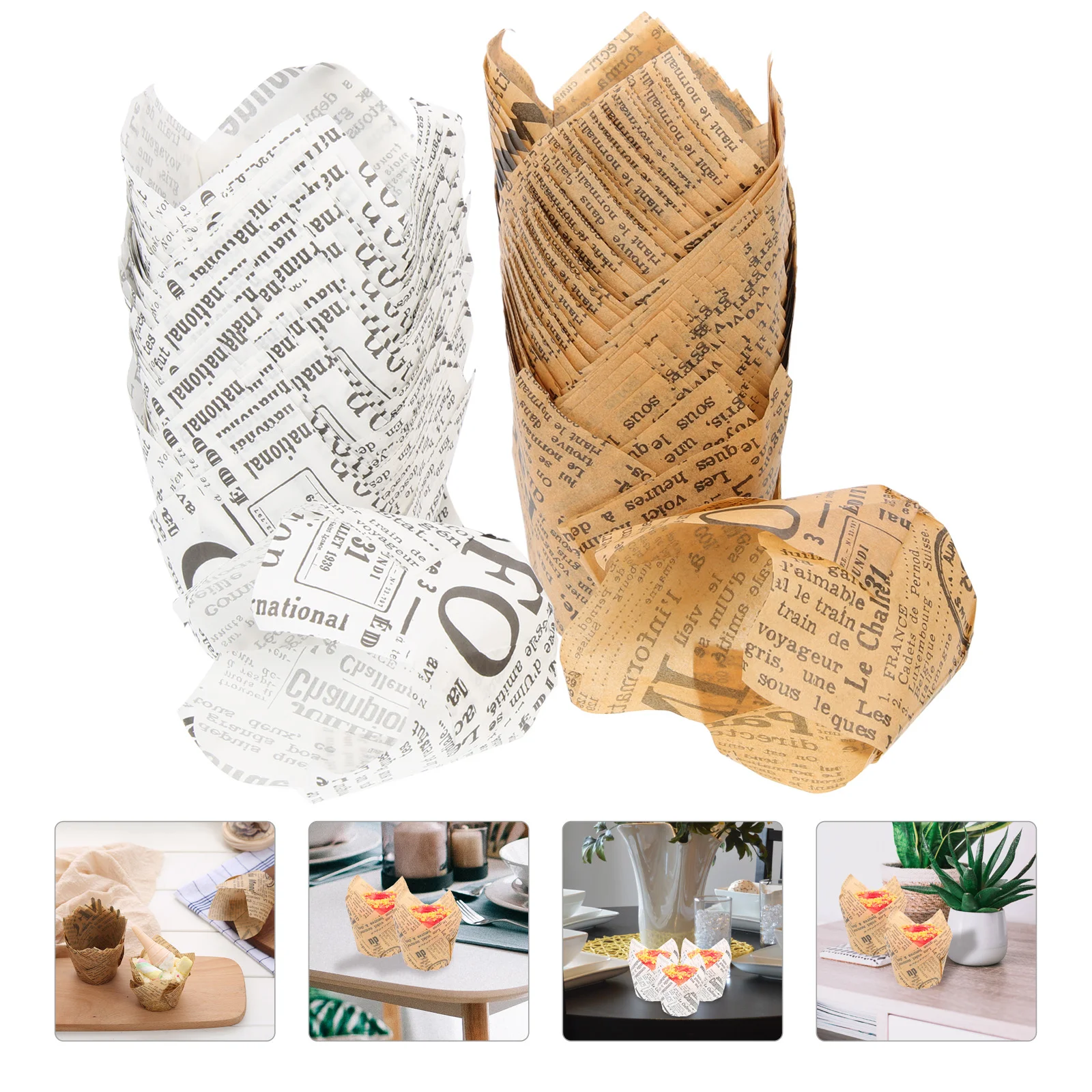 

Cupcake Cups Baking Liners Paper Muffin Tulip Wrappers Cake Liner Holders Proof Trayswrapper Grease Mini Cup Pan Rustic Bakery