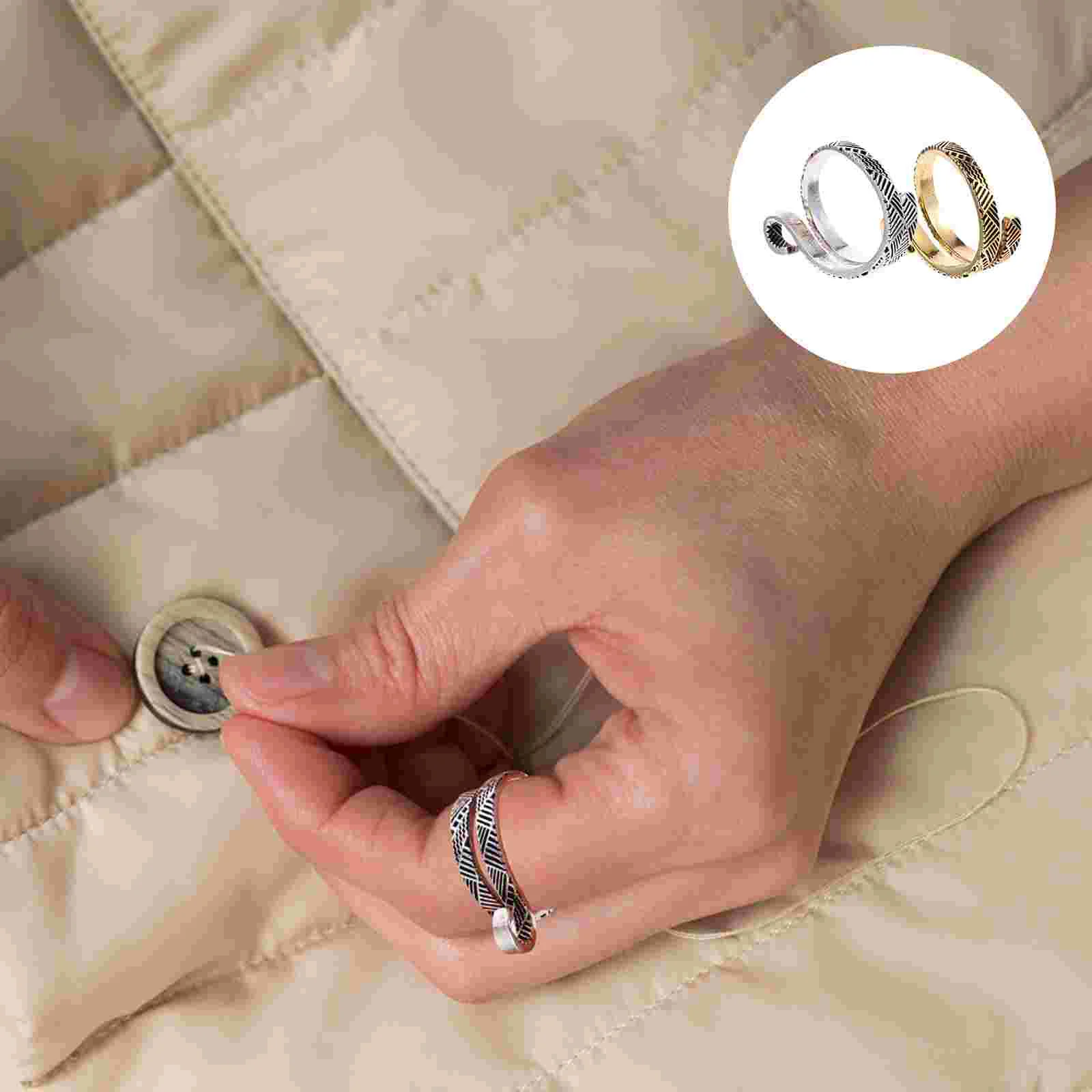 

Money Hook Finger Knitting Sewing Tool Creative Rings Crochet Metal Winder