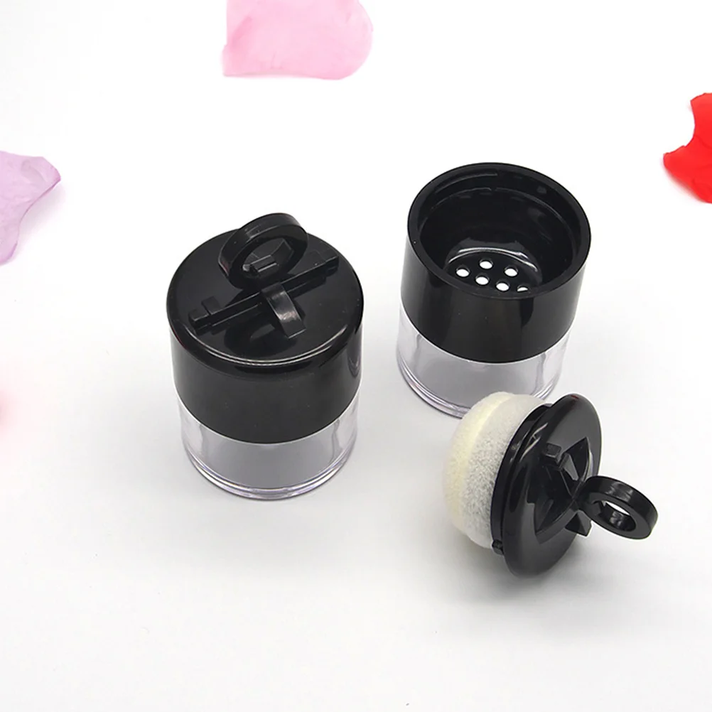 

2pcs Empty Loose Powder Box with Powder Puff Portable Makeup Powder Container 5g