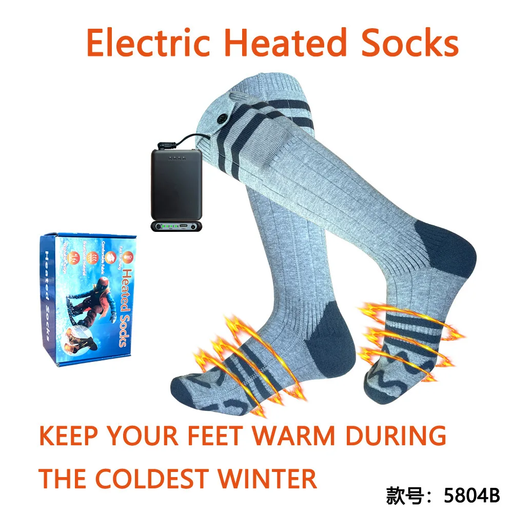 Лыжные носки с подогревом электрические термоноски на всю ногу согревающие для