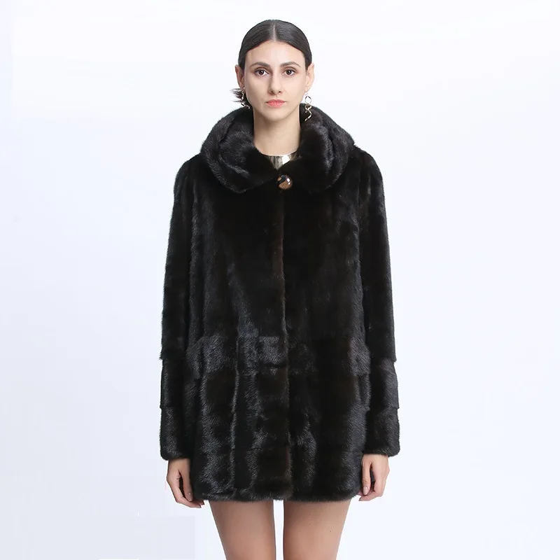 Winter natural fur coats women mink fur coat female real leather jackets women Oversize warm thick detachable long 2022 new